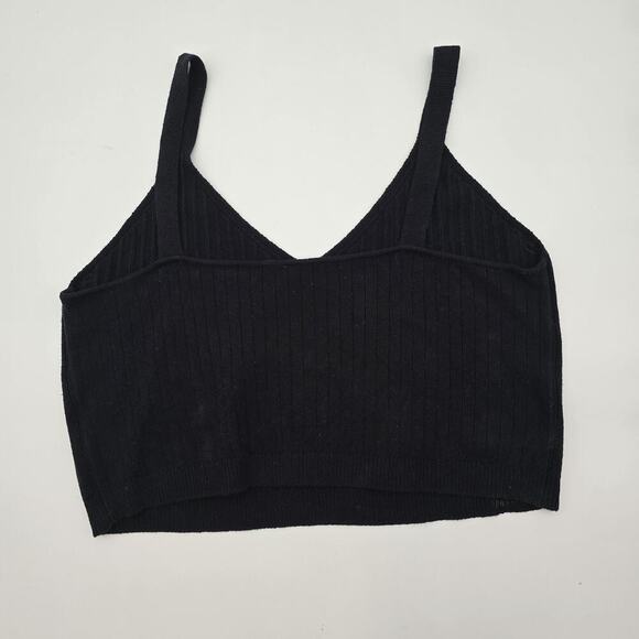 Anthropologie Top Womens 2X Black Tank Crop Sweater Ribbed Daily Practice - Picture 5 of 9